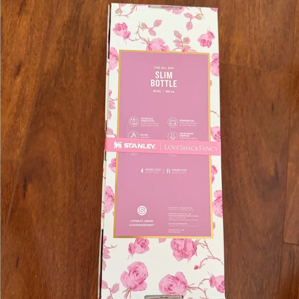 NWT Stanley X LoveShackFancy All Day Slim Bottle Water Bottle | 20 Oz, - Picture 3 of 9